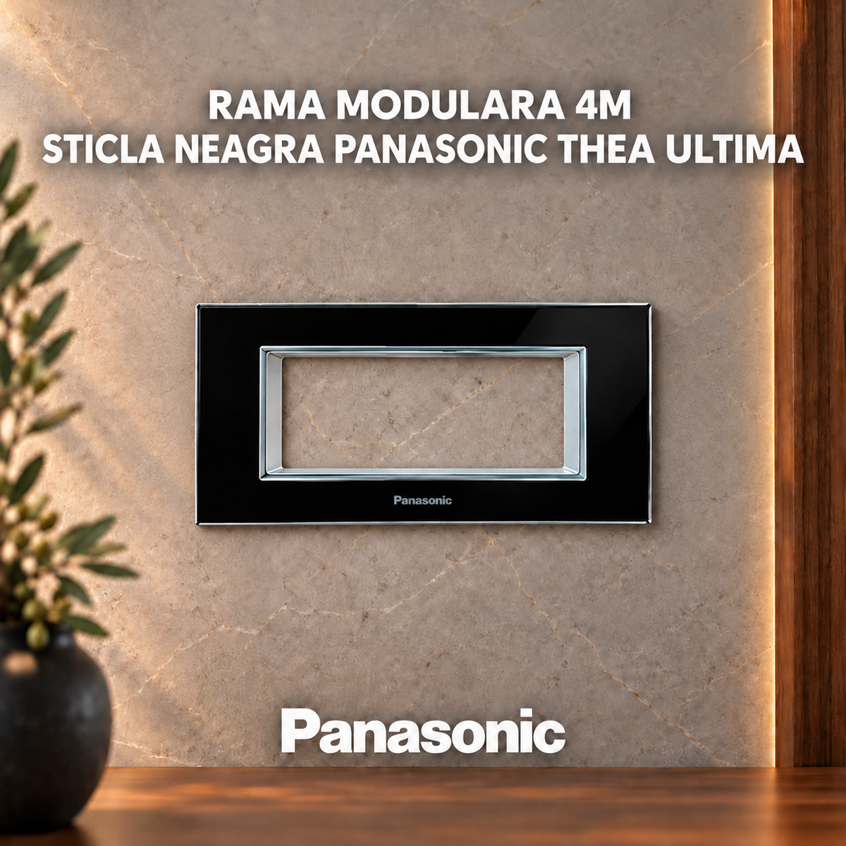 Rama Modulara 4M Sticla Neagra Panasonic Thea Ultima
