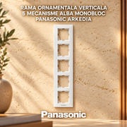 Rama Ornamentala Verticala 5 Mecanisme Alba Monobloc Panasonic Arkedia