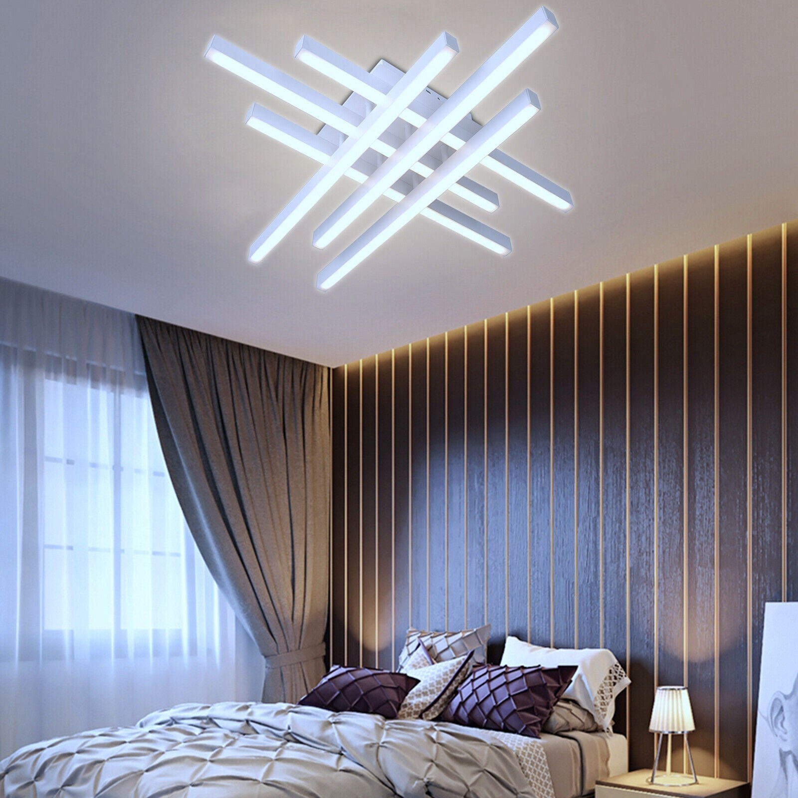 Lustra LED 6 LINES Design Alba SMART Echivalent 500W Telecomanda