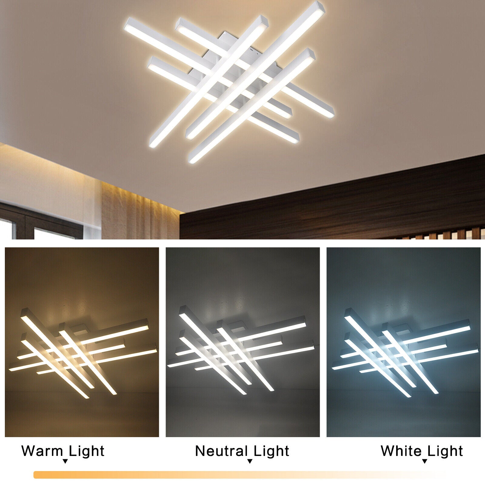 Lustra LED 6 LINES Design Alba SMART Echivalent 500W Telecomanda