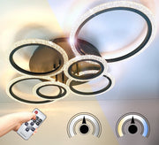 Lustra LED 4+2 CIRCLE BUBBLES BLACK Echivalent 600W Telecomanda