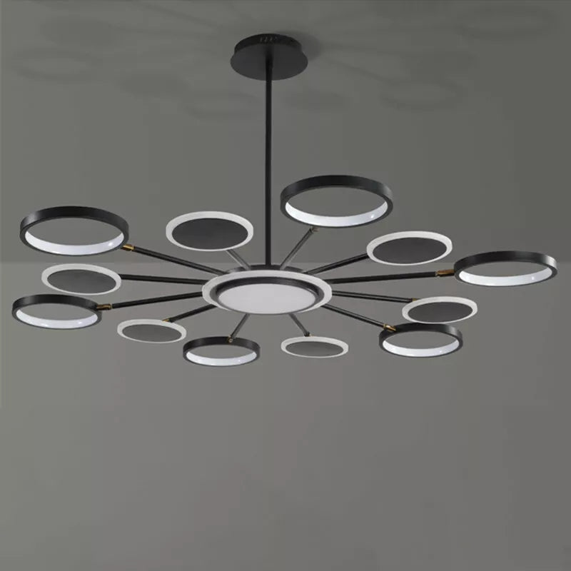 Lustra LED Gambit Black 6+6+1 Brate reglabile Echivalent 800W Telecomanda