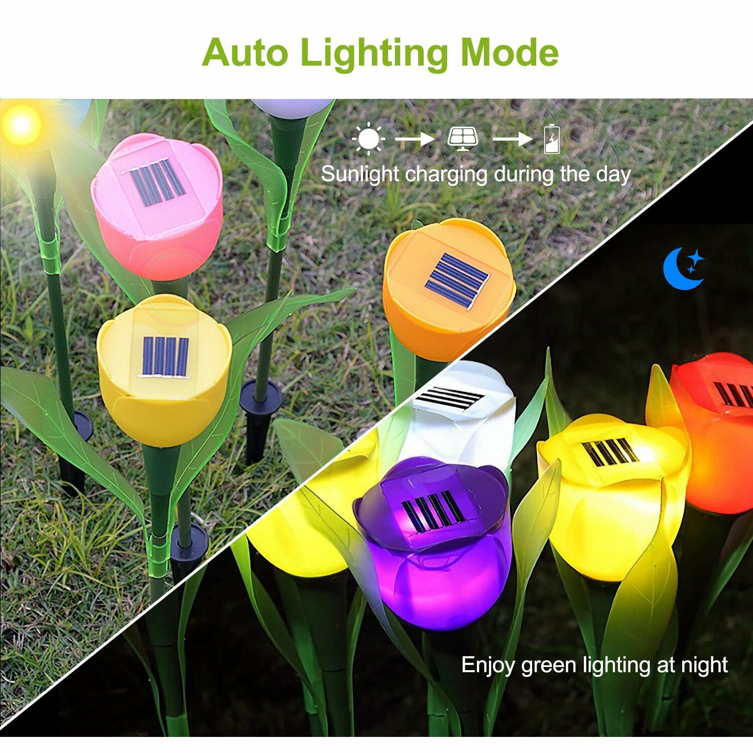Lalea LED cu Incarcare Solara - Diverse Culori