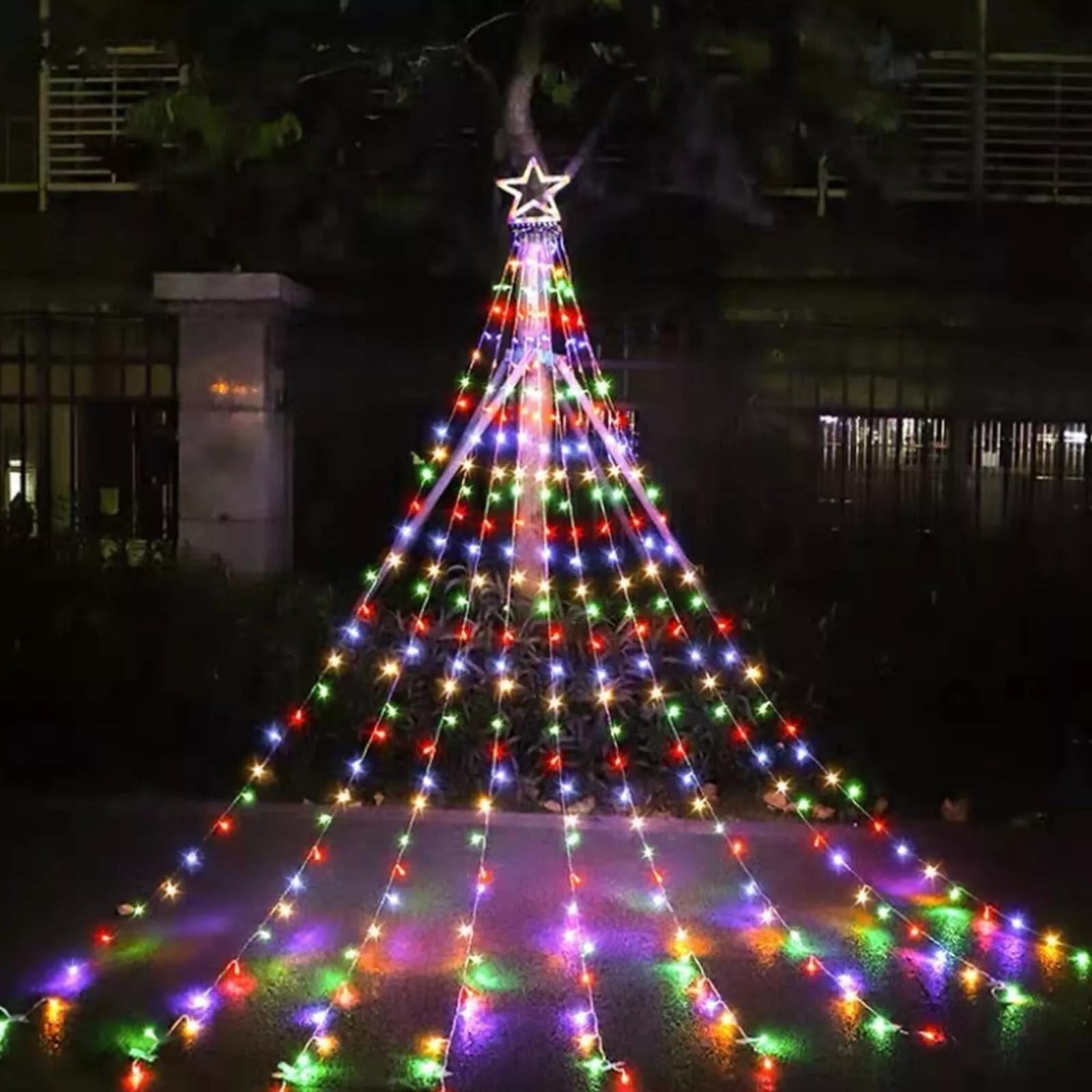 Instalatie LED Perdea cu Stea in Varf