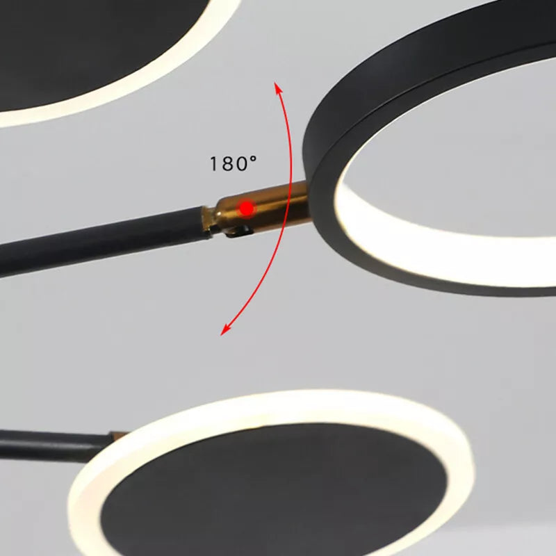 Lustra LED Gambit Black 6+6+1 Brate reglabile Echivalent 800W Telecomanda