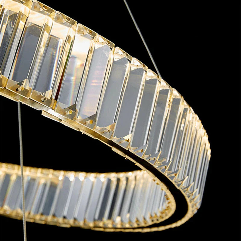 Lustra LED Cristal REGAL GOLD 1 Segment 60cm Echivalent 300W Telecomanda