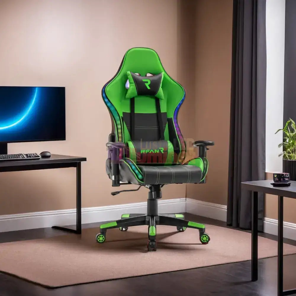 Scaun De Gaming Premium Immersion Chairs Green Boc-778