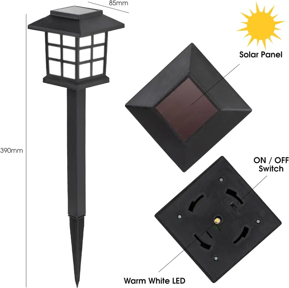 Set 2 Felinare Led Gradina Solar Past Landscape Pathway Lighting