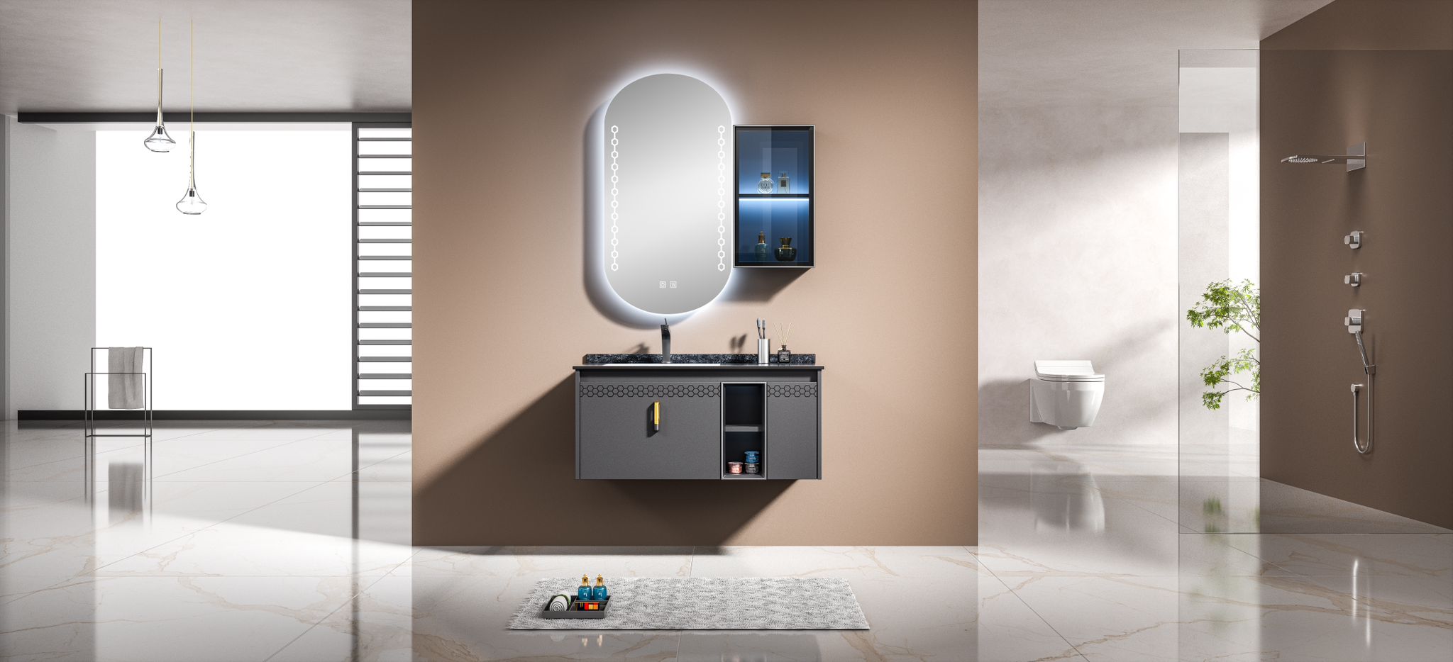 Set Mobilier Baie 100cm Serenity Gray