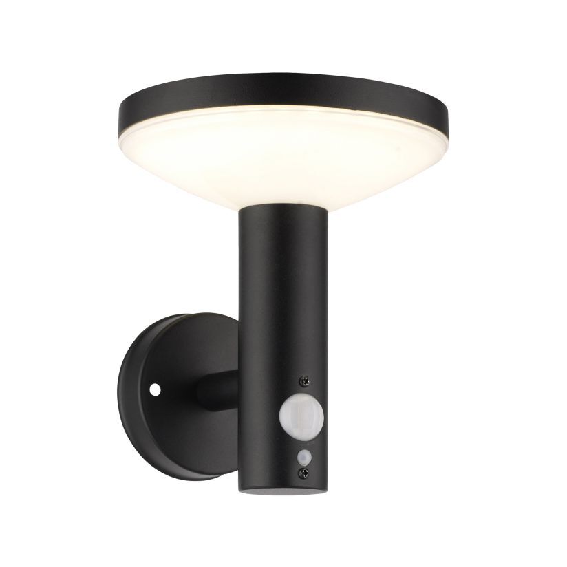 Aplica LED Shiny Black Exterior cu Incarcare Solara si Senzor Premium