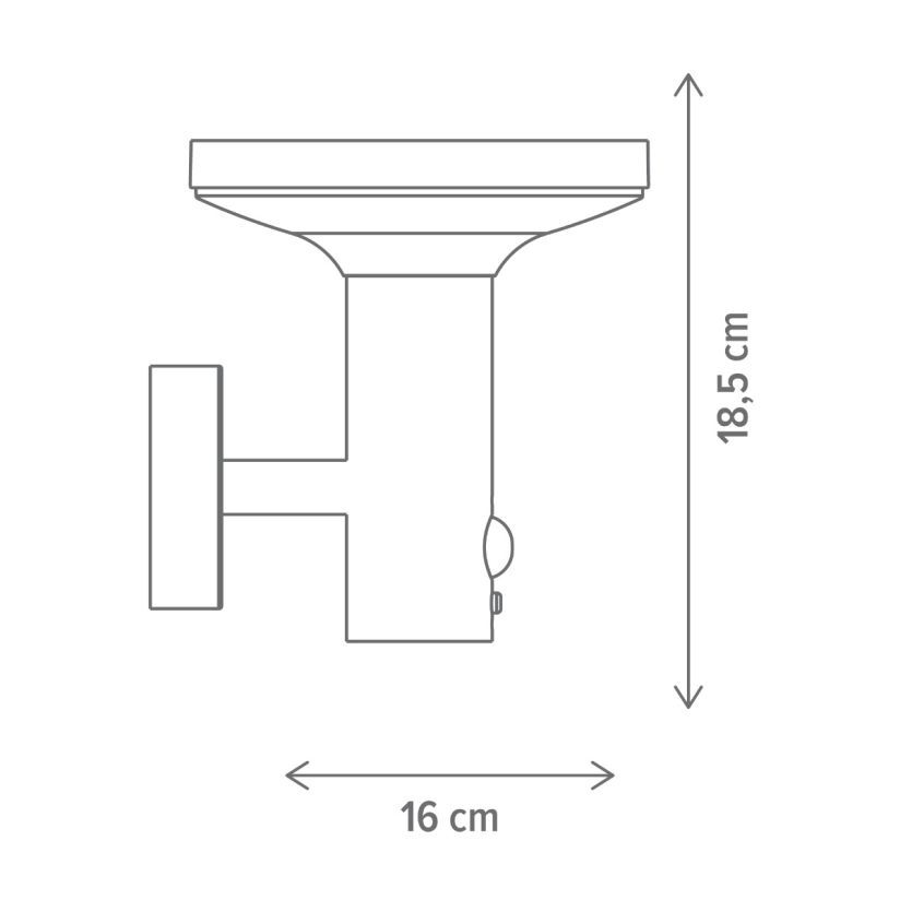 Aplica LED Shiny Black Exterior cu Incarcare Solara si Senzor Premium