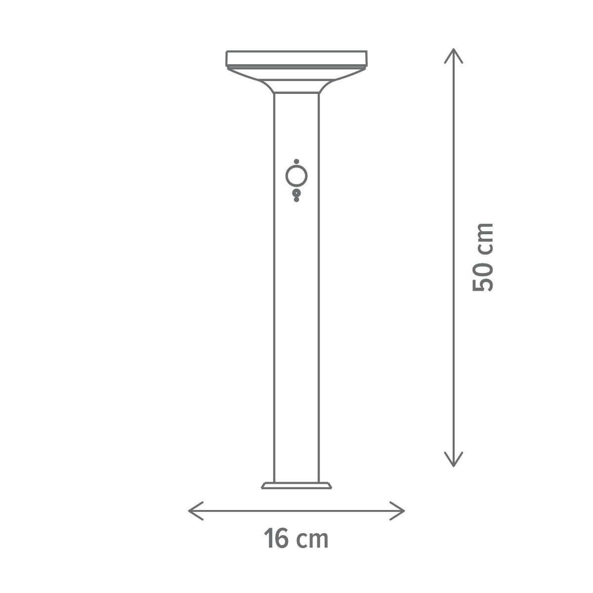 Stalp de Gradina LED Shiny cu Incarcare Solara Senzor 50CM Premium