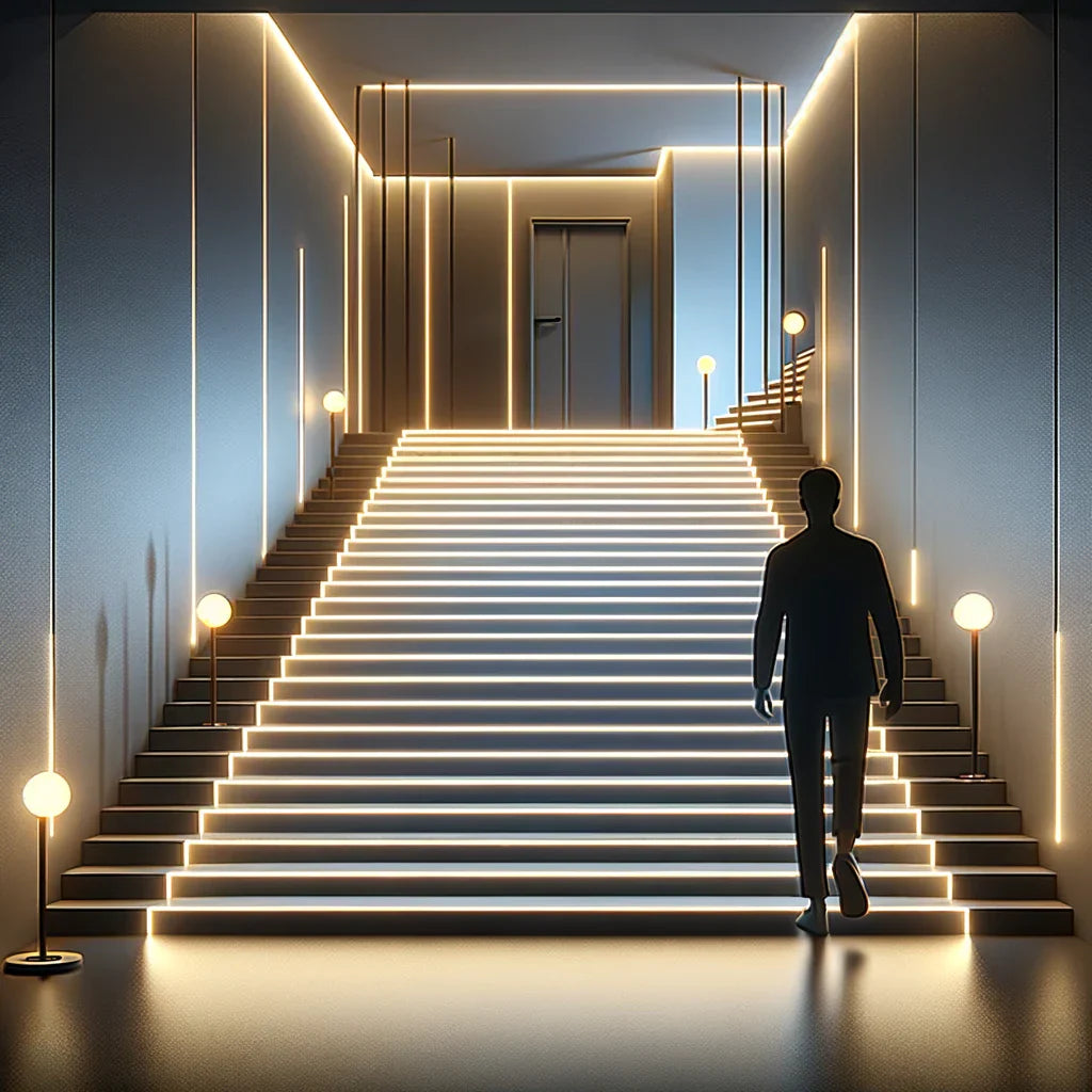 Sistem Iluminare Trepte Cu Banda Led Si Senzori - 17 Maxim Strips