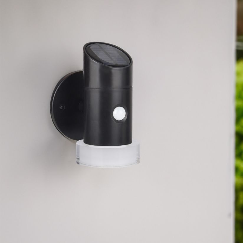 Aplica LED RGB Solis Black Exterior cu Incarcare Solara si Senzor Premium