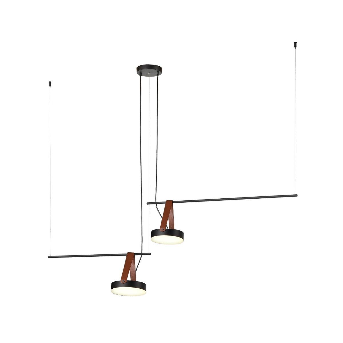 Lustra LED Unique SPECTRUM Black Suspendata 2 Surse Echivalent 150W