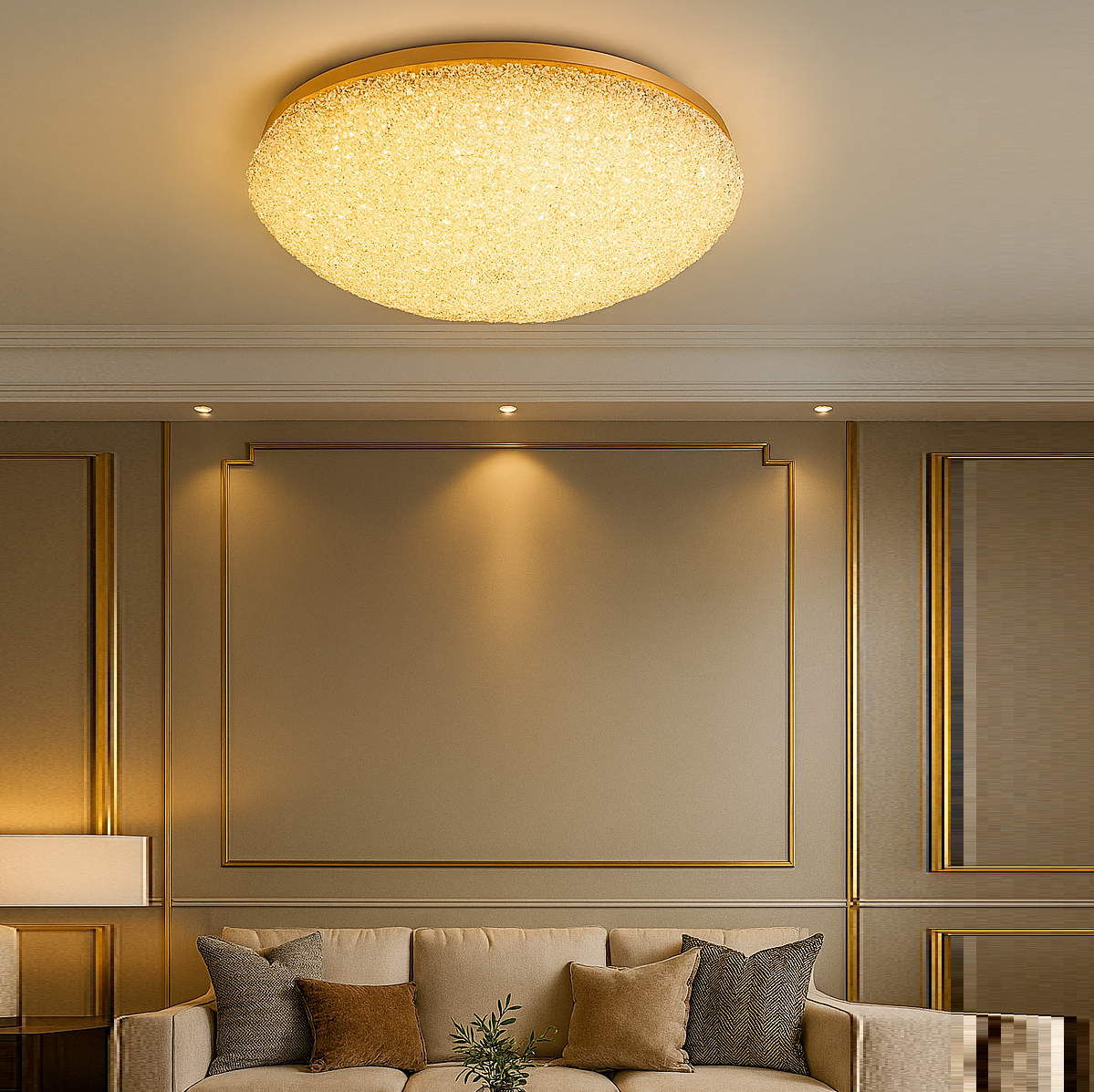 Lustra Aplicata Crystal Golden Sponge Dome