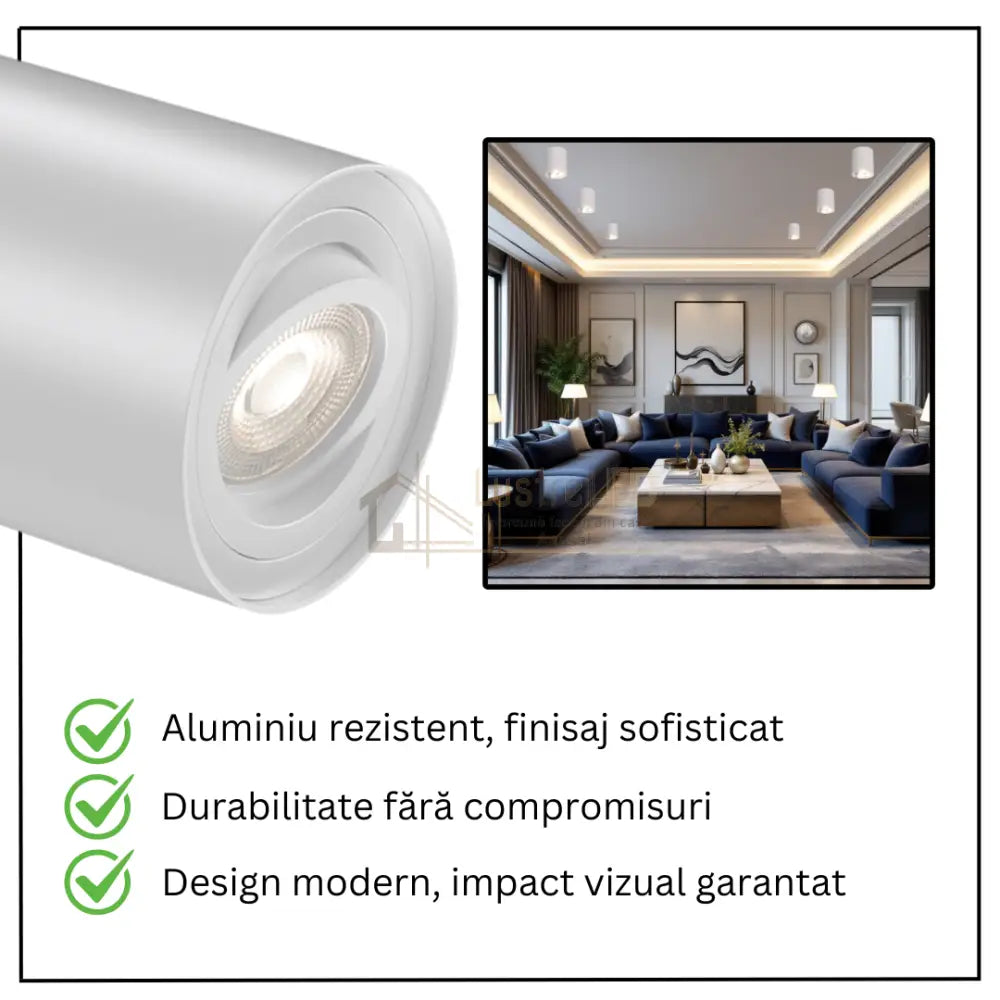 Spot Aplicat Cilindric Alb Dulie Gu10 10CM GU10 / ALBA / SPOT LED APLICAT led ceiling light