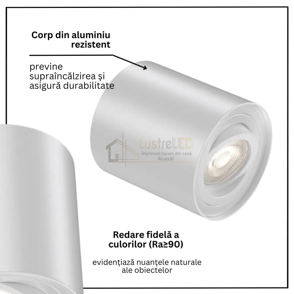 Spot Aplicat Cilindric Alb Dulie Gu10 10CM GU10 / ALBA / SPOT LED APLICAT led ceiling light