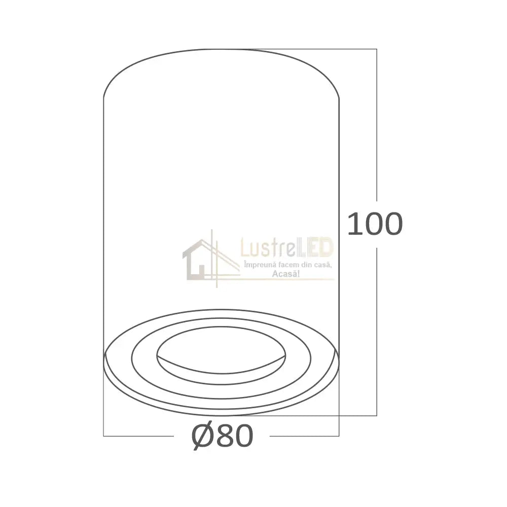 Spot Aplicat Cilindric Negru Dulie Gu10 10Cm Led Ceiling Light