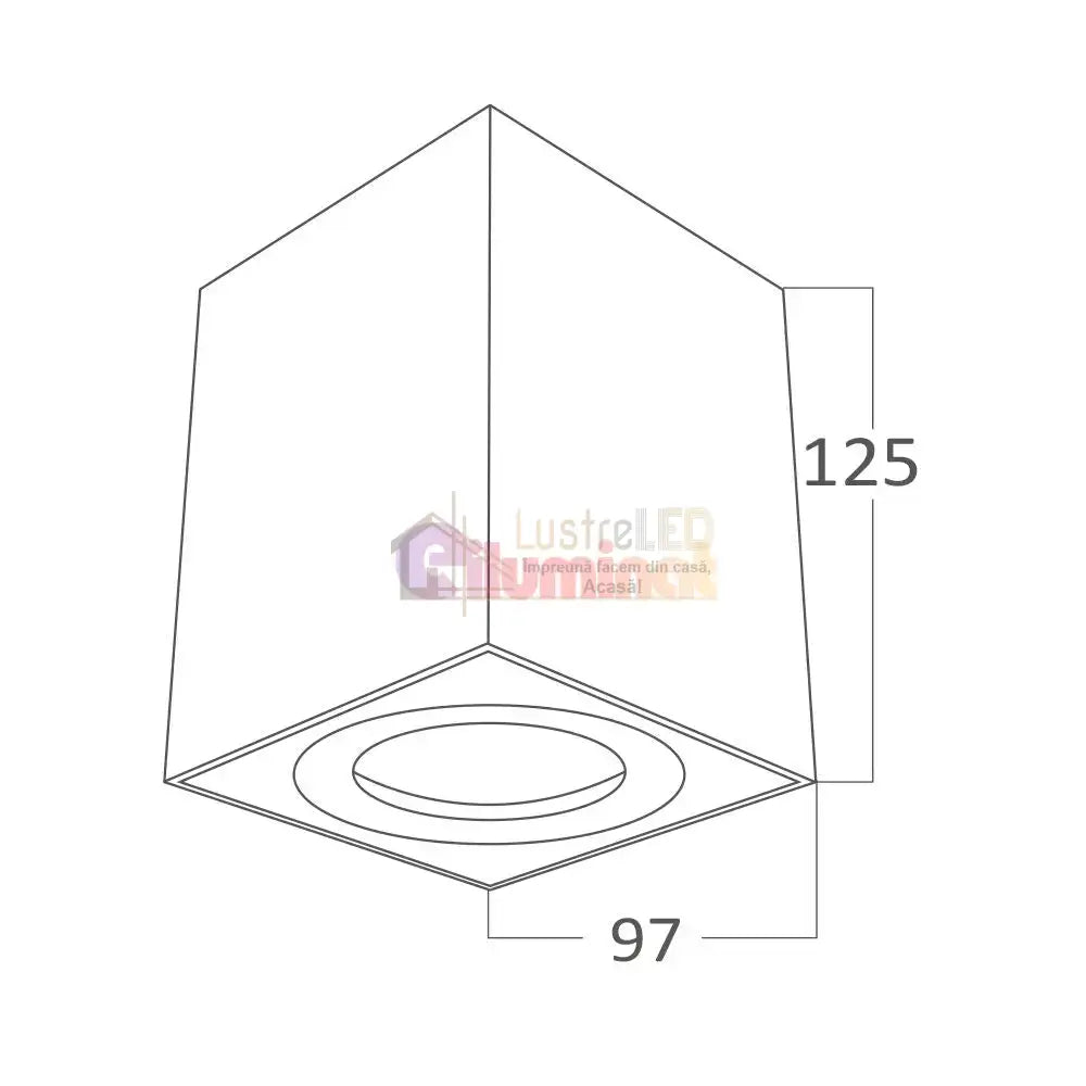 Spot Aplicat Dreptunghiular Alb Dulie GU10 12.5CM SPOT LED APLICAT / GU10 / ALBA led ceiling light
