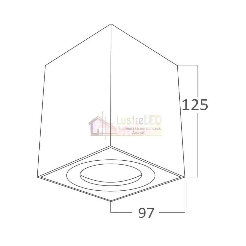 Spot Aplicat Dreptunghiular Negru Dulie GU10 12.5CM SPOT LED APLICAT / GU10 / NEAGRA led ceiling light
