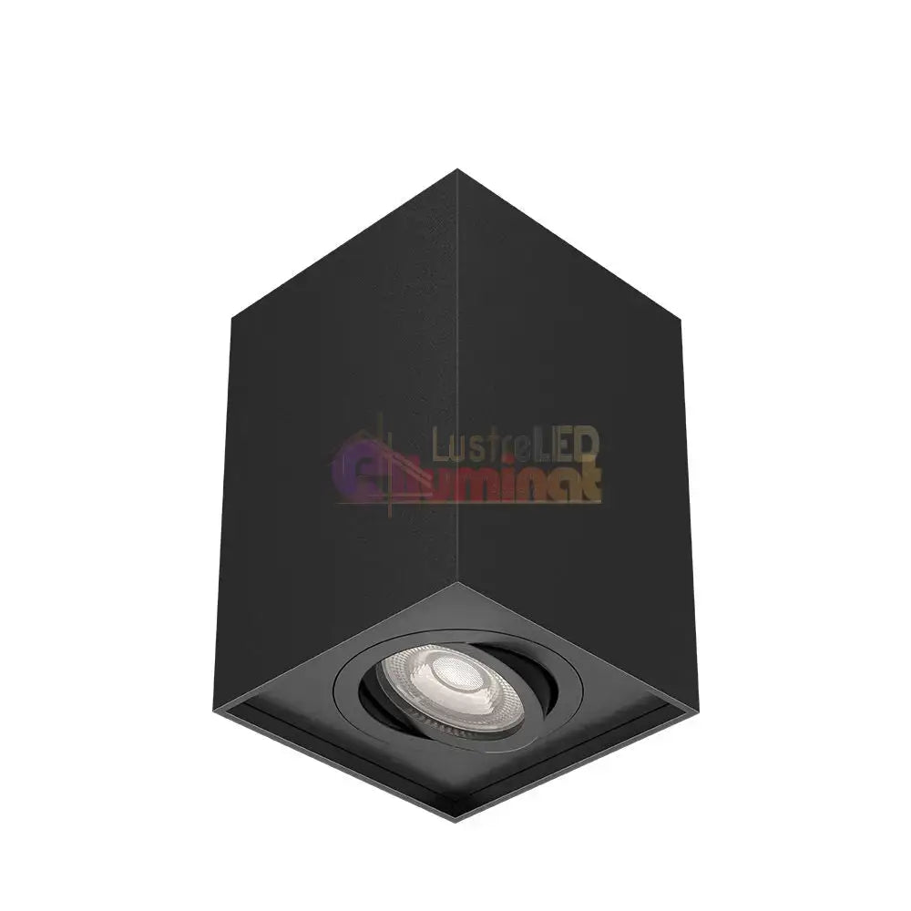 Spot Aplicat Dreptunghiular Negru Dulie GU10 12.5CM SPOT LED APLICAT / GU10 / NEAGRA led ceiling light