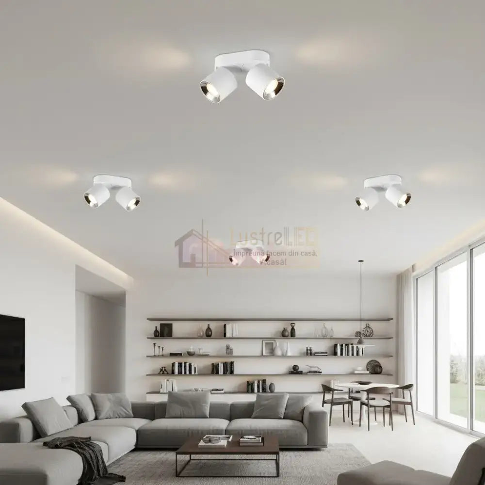 Spot LED Cilindric Aplicat Alb Dulie 2xGU10 Ø18x12CM led ceiling light
