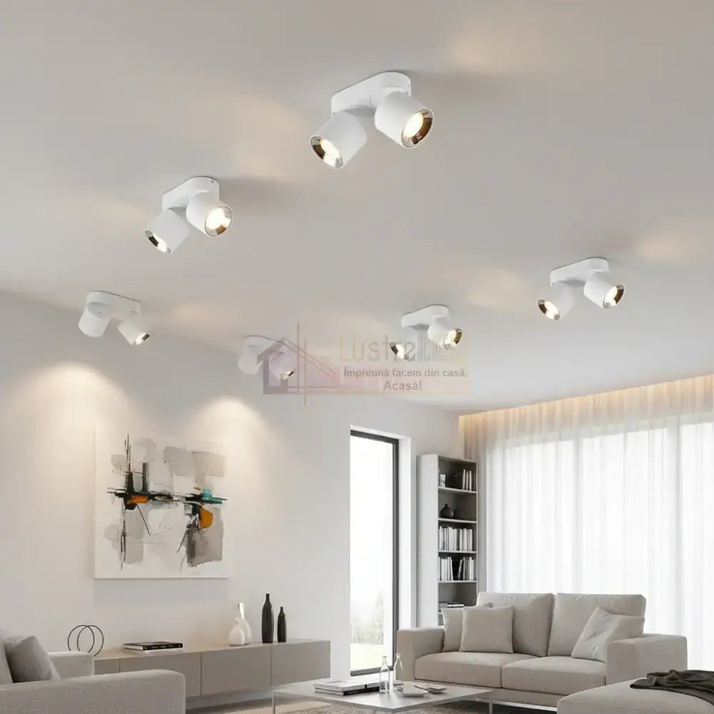 Spot LED Cilindric Aplicat Alb Dulie 2xGU10 Ø18x12CM led ceiling light