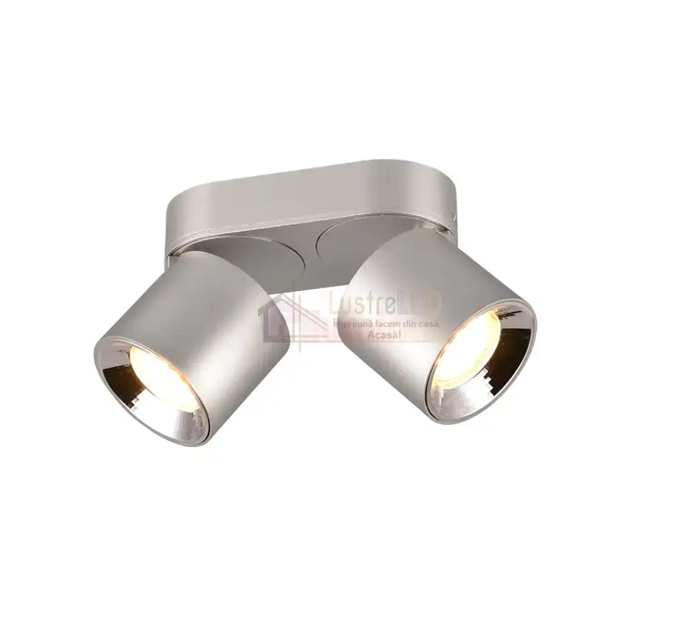 Spot LED Cilindric Aplicat Argintiu Dulie 2xGU10 Ø18x12CM led ceiling light