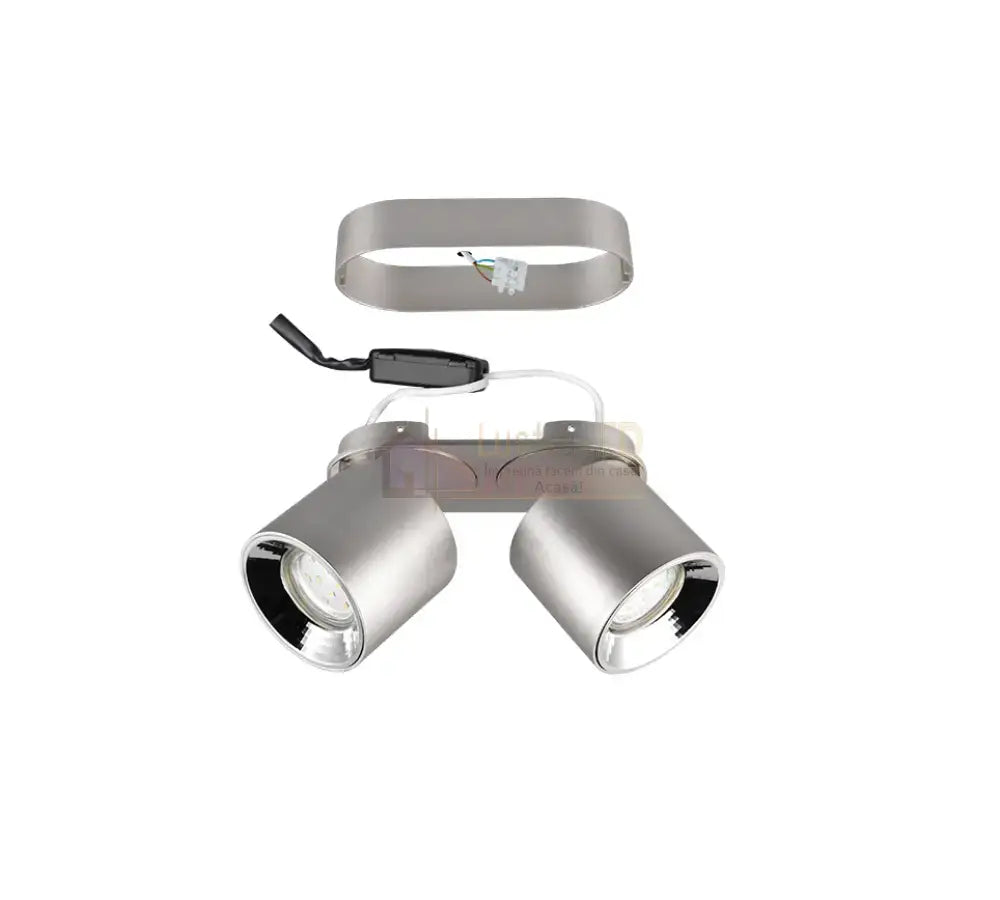 Spot LED Cilindric Aplicat Argintiu Dulie 2xGU10 Ø18x12CM led ceiling light