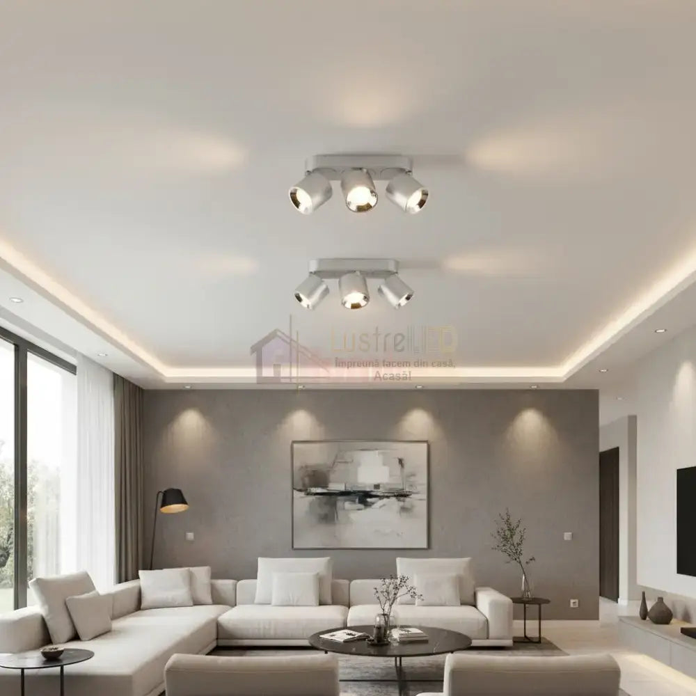 Spot LED Cilindric Aplicat Argintiu Dulie 3xGU10 L27.3 x H12CM led ceiling light