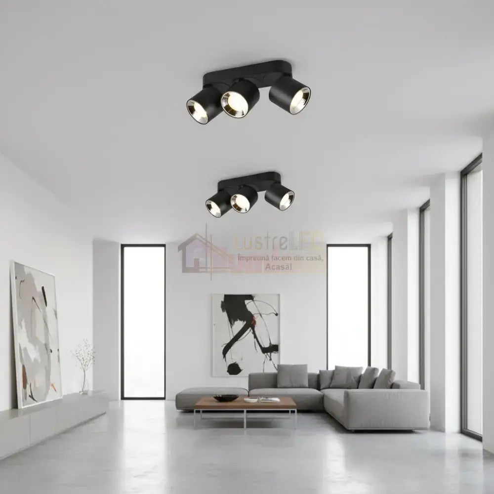 Spot LED Cilindric Aplicat Negru Dulie 3xGU10 L27.3 x H12CM led ceiling light