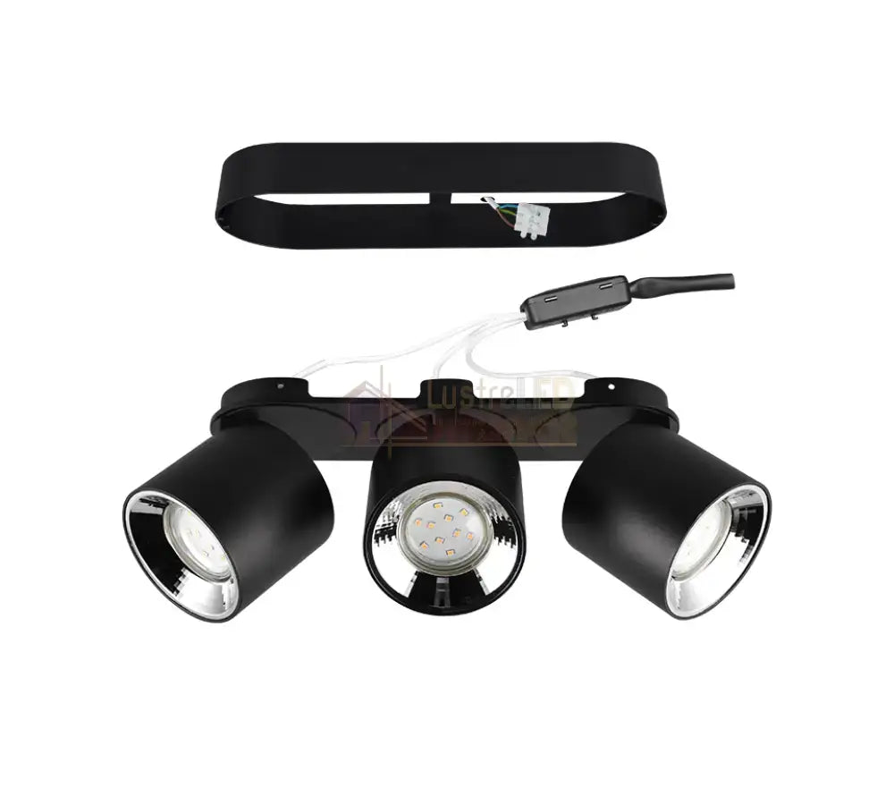 Spot LED Cilindric Aplicat Negru Dulie 3xGU10 L27.3 x H12CM led ceiling light