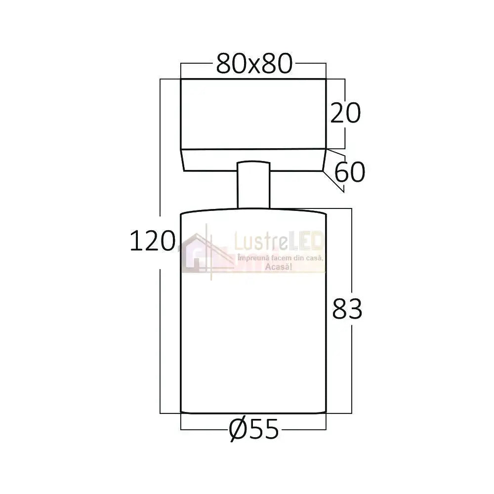 Spot Aplicat Orientabil Rotund Alb Dulie GU10 Ø55x120mm led ceiling light