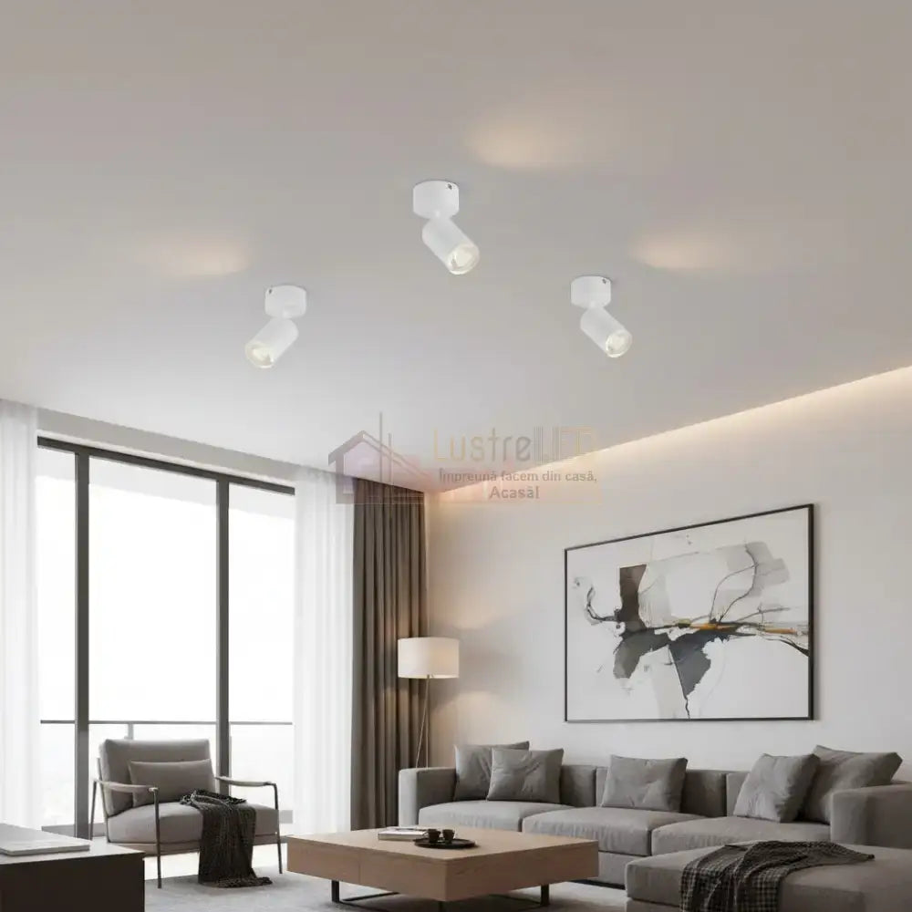 Spot Aplicat Orientabil Rotund Alb Dulie GU10 Ø60x130mm led ceiling light