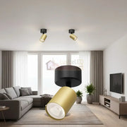 Spot Aplicat Orientabil Rotund Negru & Auriu Dulie GU10 Ø60x130mm led ceiling light
