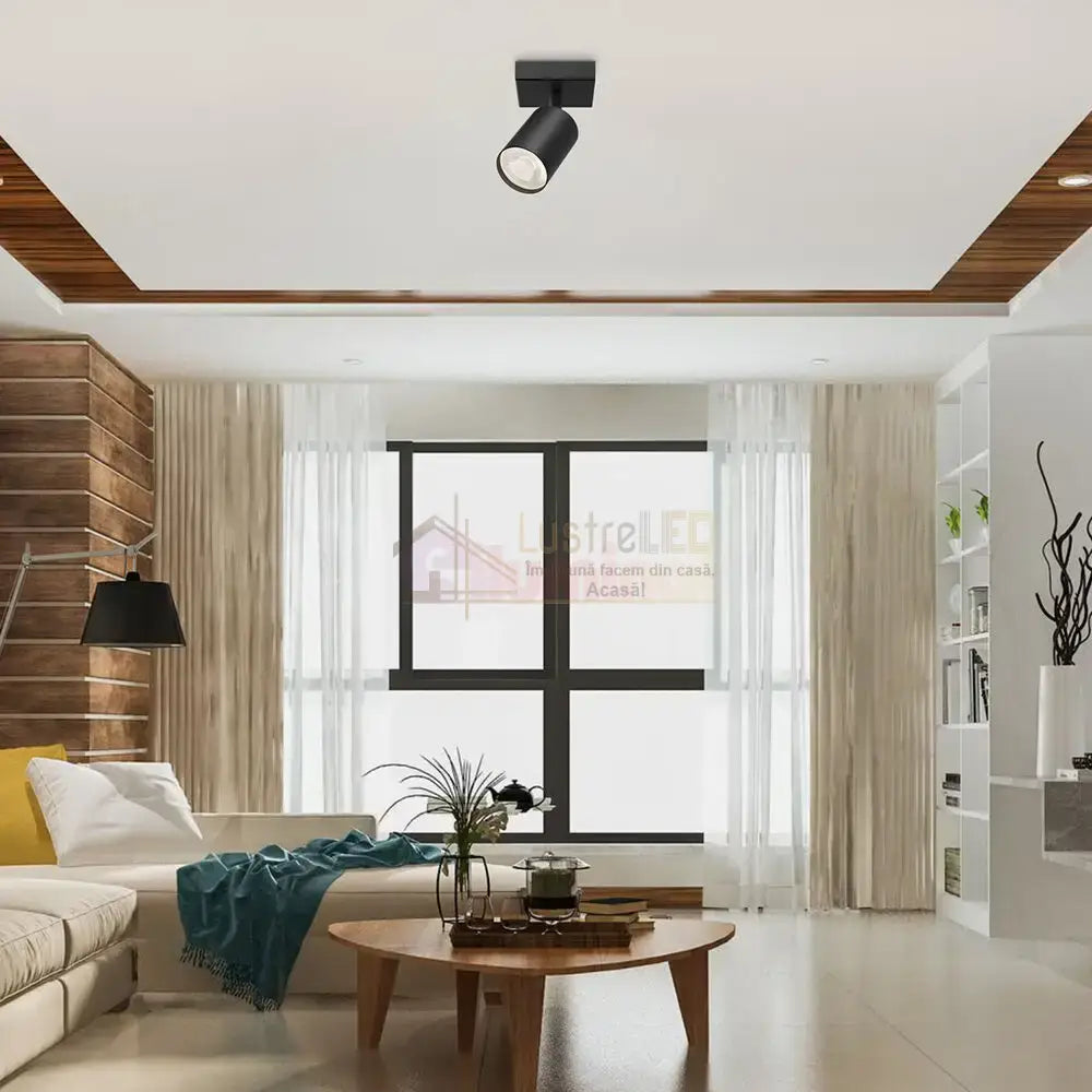 Spot Aplicat Orientabil Rotund Negru Dulie GU10 Ø55x120mm led ceiling light