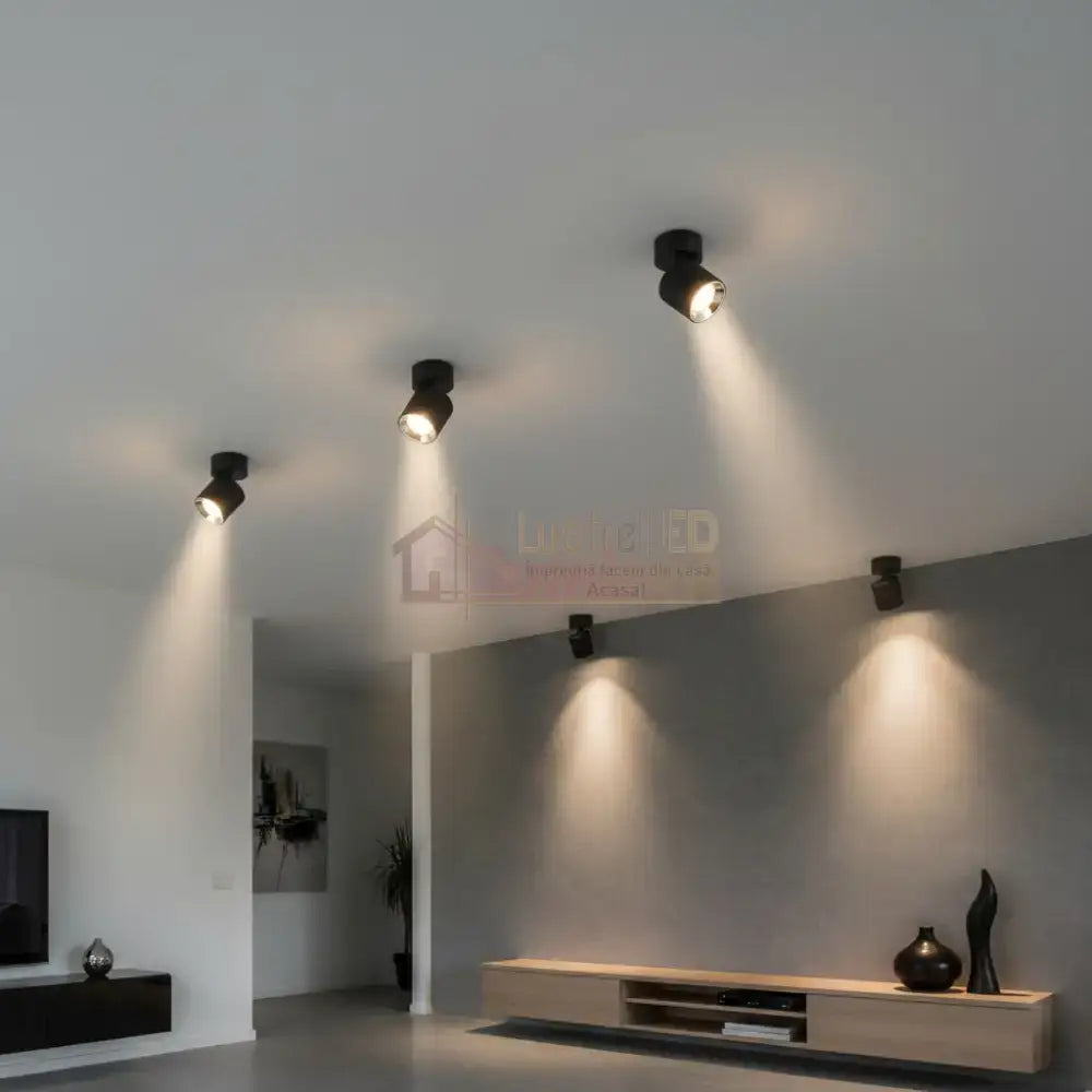 Spot LED Cilindric Aplicat Negru Dulie GU10 Ø8.7x12CM led ceiling light