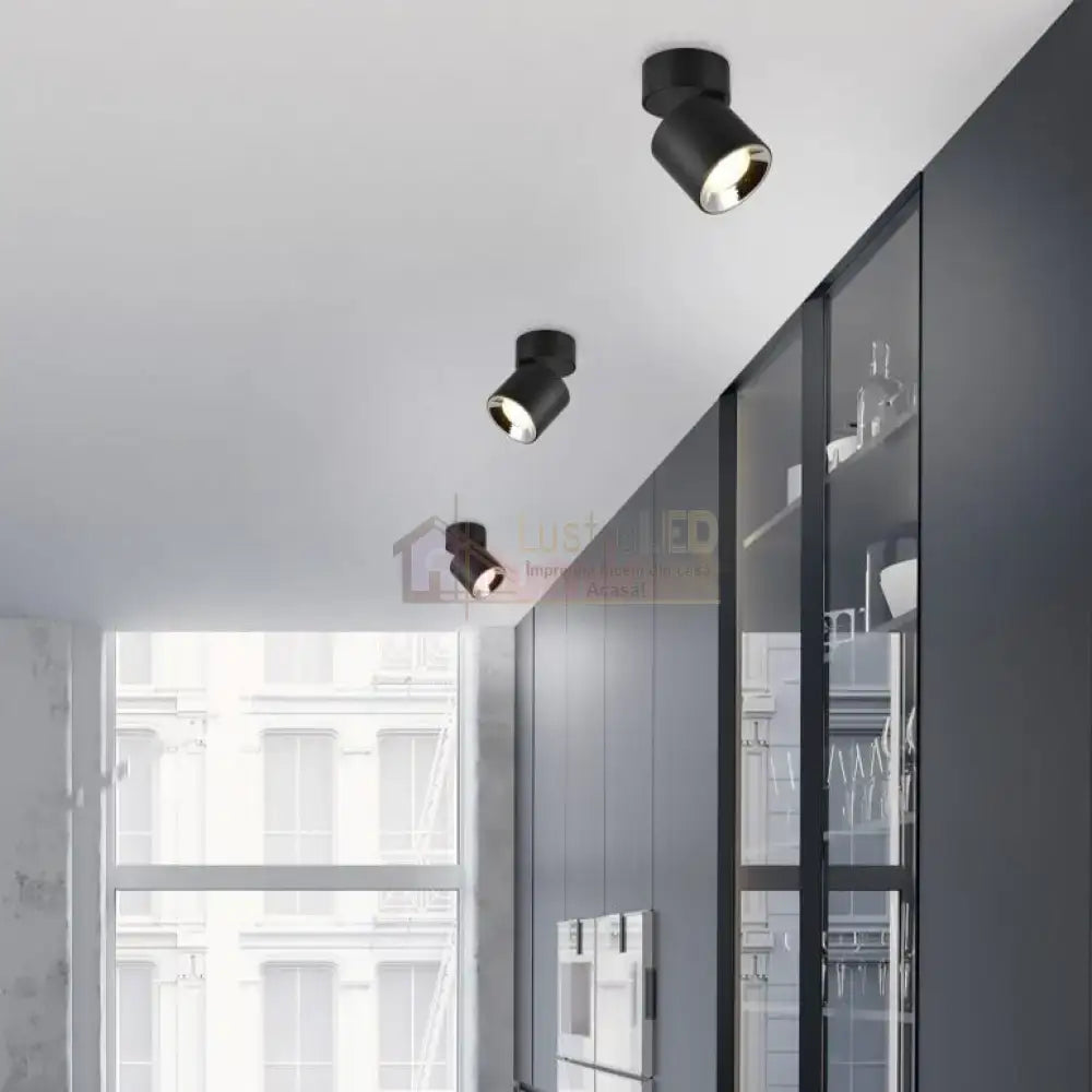 Spot LED Cilindric Aplicat Negru Dulie GU10 Ø8.7x12CM led ceiling light