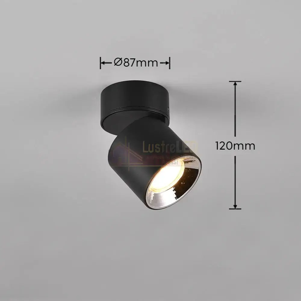Spot LED Cilindric Aplicat Negru Dulie GU10 Ø8.7x12CM led ceiling light