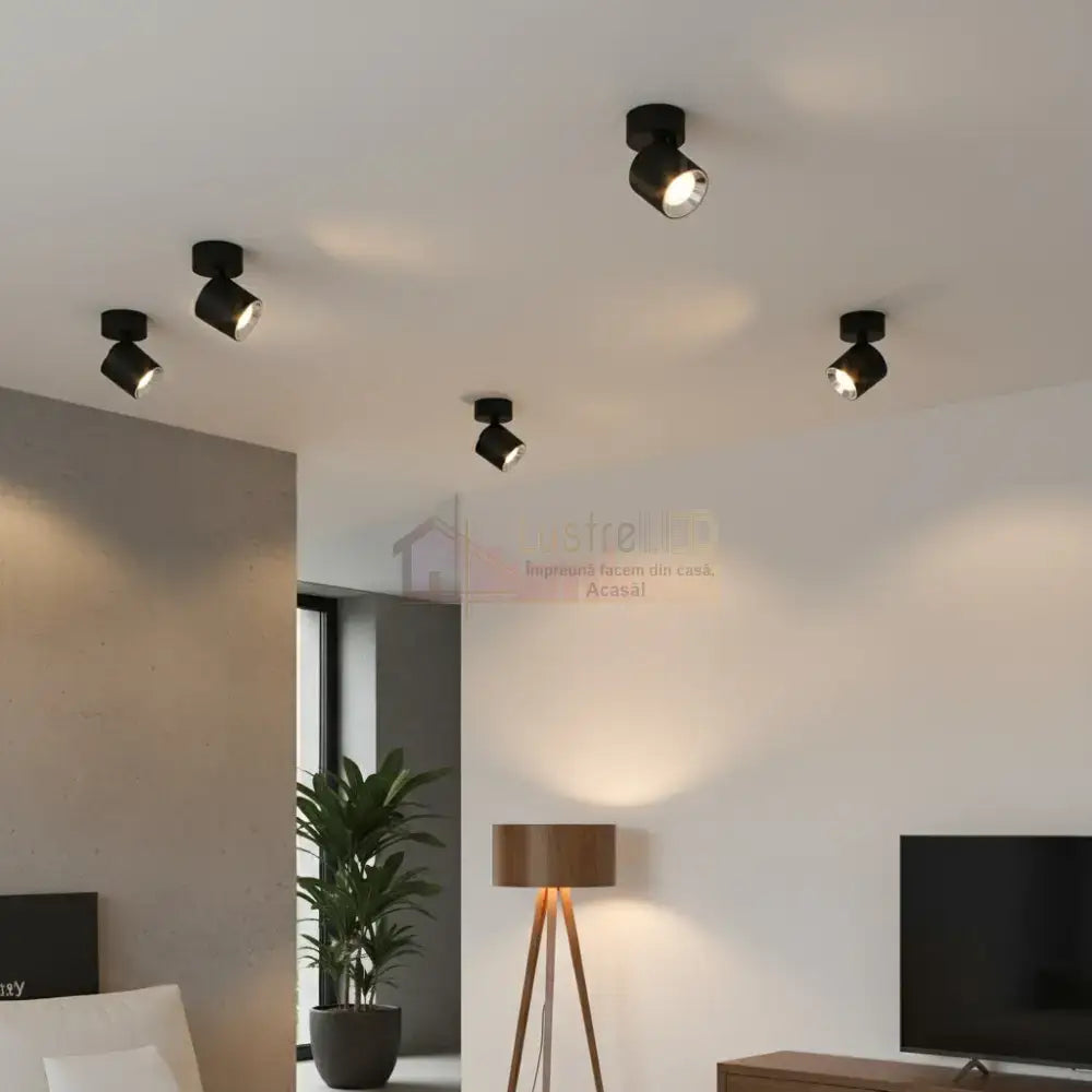 Spot LED Cilindric Aplicat Negru Dulie GU10 Ø8.7x12CM led ceiling light