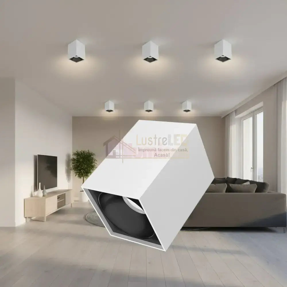 Spot Aplicat Patrat Alb & Negru Dulie GU10 L80xH117mm led ceiling light