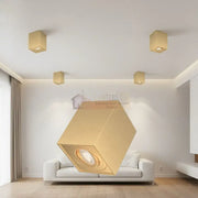 Spot Aplicat Patrat Fascicul Reglabil Auriu Dulie GU10 L80xH100mm led ceiling light