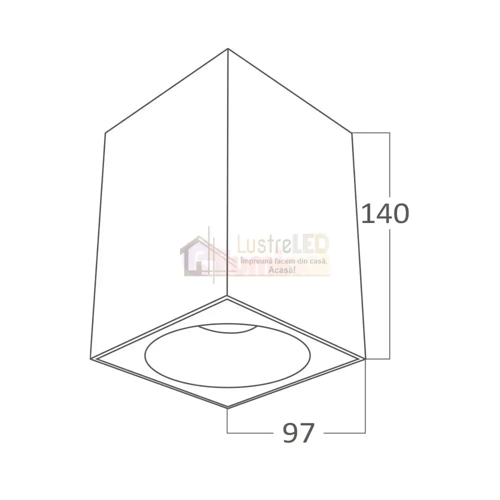 Spot Aplicat Patrat Negru & Auriu Dulie GU10 L97xH140mm led ceiling light