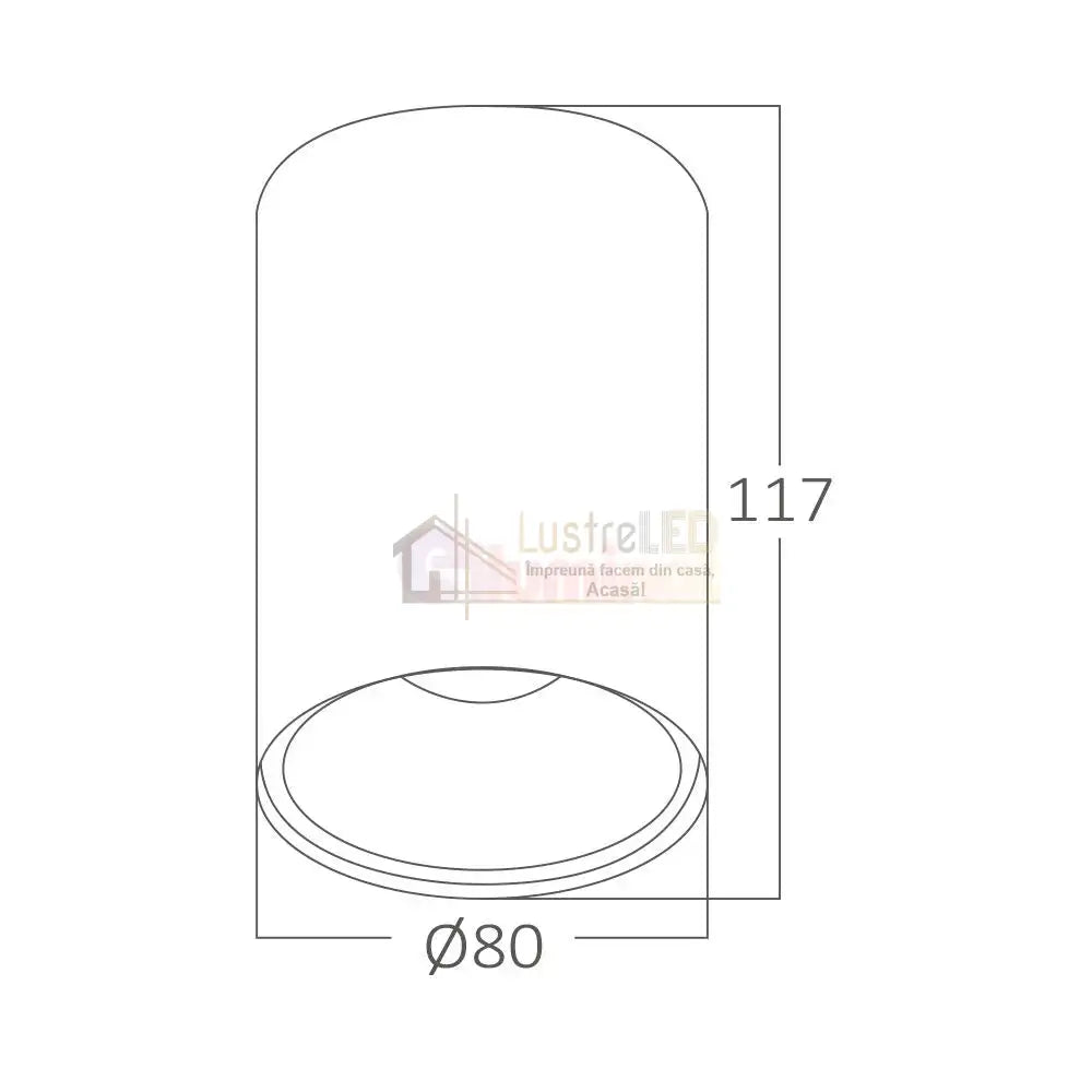 Spot Aplicat Rotund Alb & Negru Dulie GU10 Ø80x117mm led ceiling light