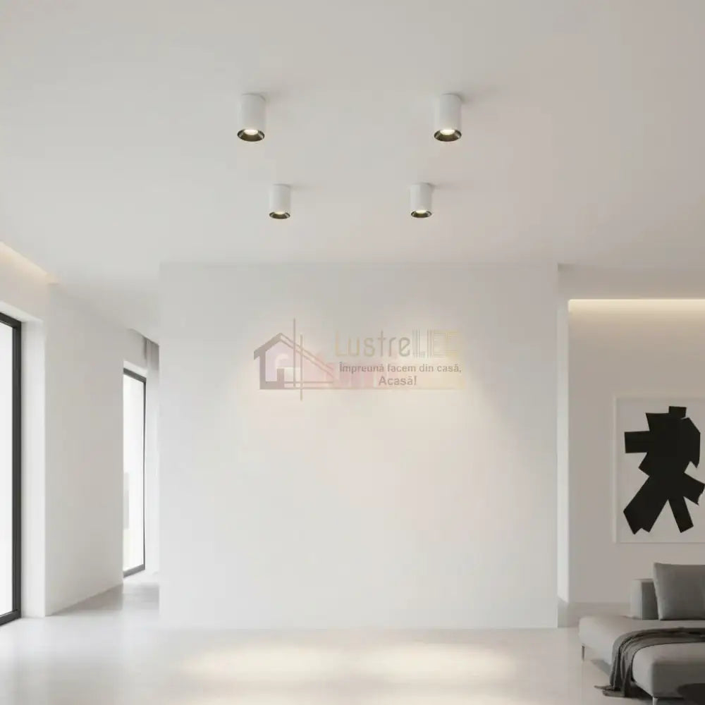 Spot Aplicat Rotund Alb & Negru Dulie GU10 Ø80x117mm led ceiling light