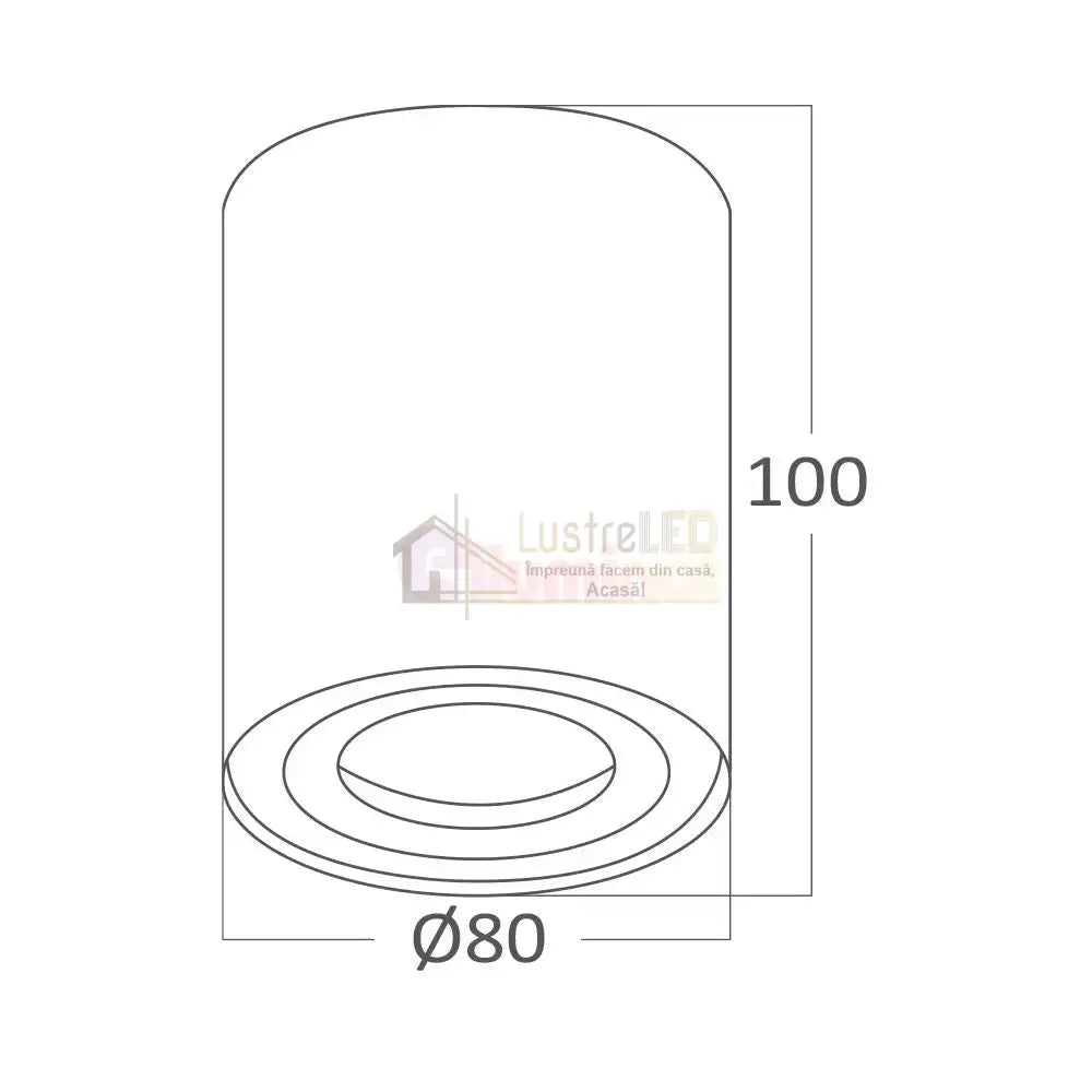 Spot Aplicat Rotund Fascicul Reglabil Alb Dulie GU10 Ø80x100mm led ceiling light