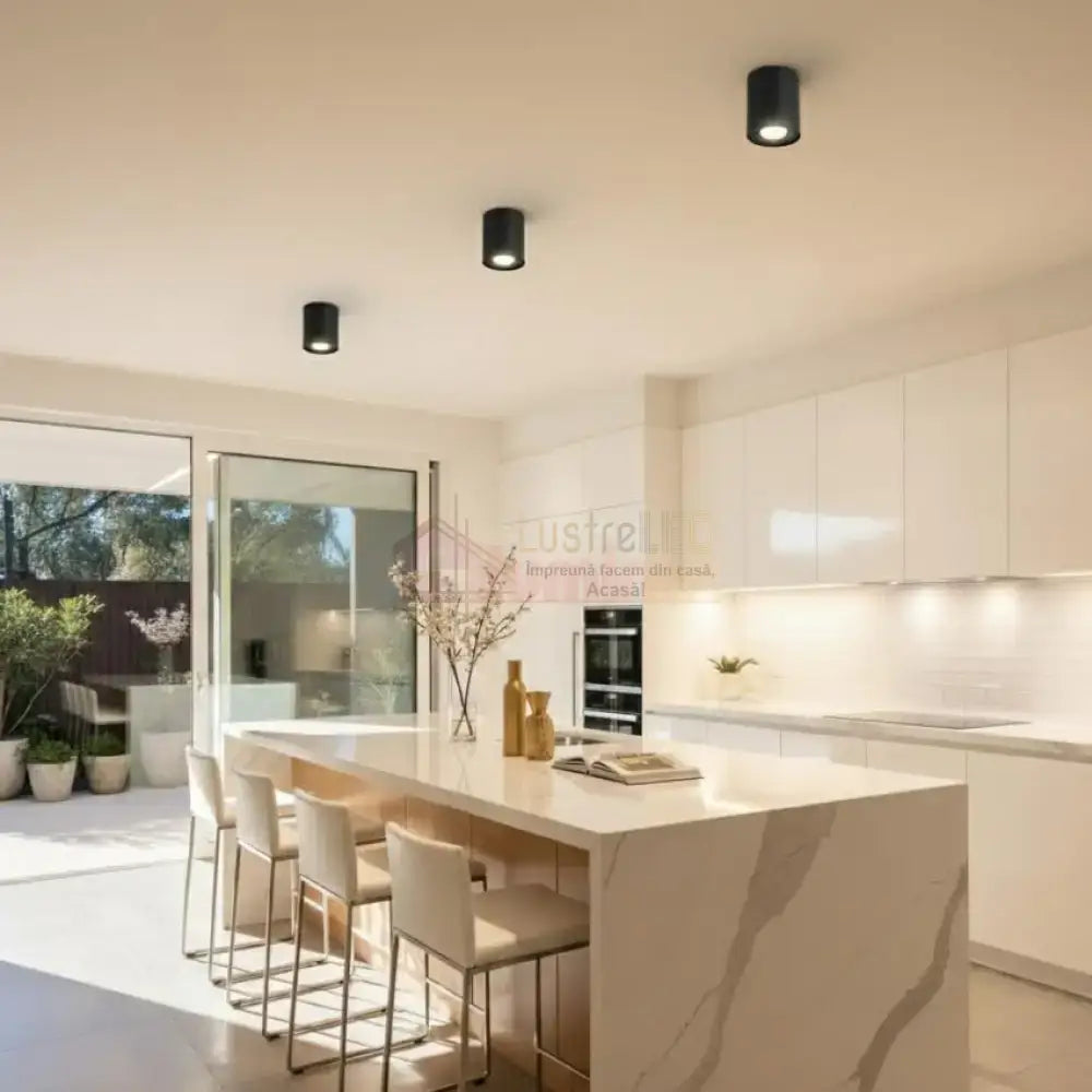 Spot Aplicat Rotund Fascicul Reglabil Negru Dulie GU10 Ø80x100mm led ceiling light
