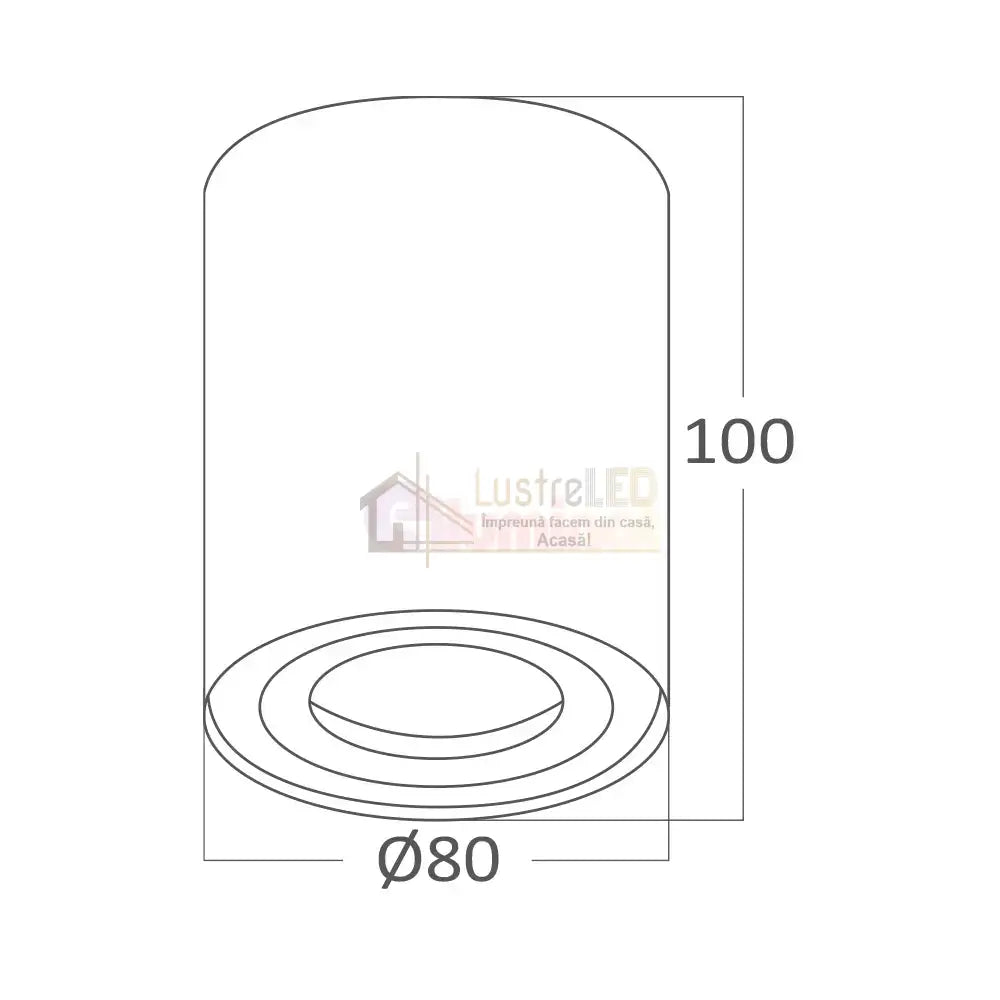 Spot Aplicat Cilindric Negru Dulie Gu10 10Cm Led Ceiling Light