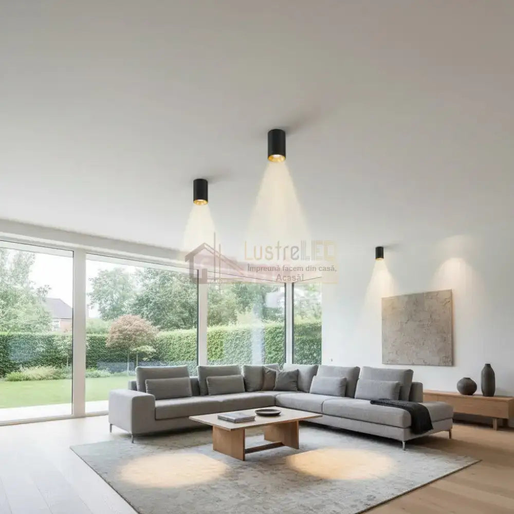 Spot Aplicat Rotund Negru & Auriu Dulie GU10 Ø94x145mm led ceiling light